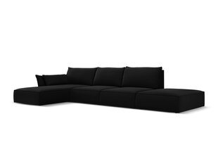 Левый угловой velvet диван Vanda, 5 мест, черный цвет цена и информация | Угловые диваны | hansapost.ee