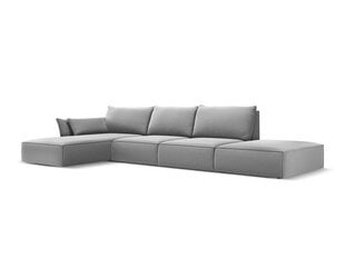 Левый угловой velvet диван Vanda, 5 мест, серый цвет цена и информация | Угловые диваны | hansapost.ee