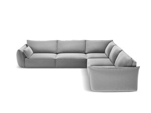 Симметричный угловой velvet диван Vanda, 7 мест, серый цвет цена и информация | Угловые диваны | hansapost.ee
