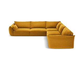 Симметричный угловой velvet диван Vanda, 7 мест, желтый цвет цена и информация | Угловые диваны | hansapost.ee