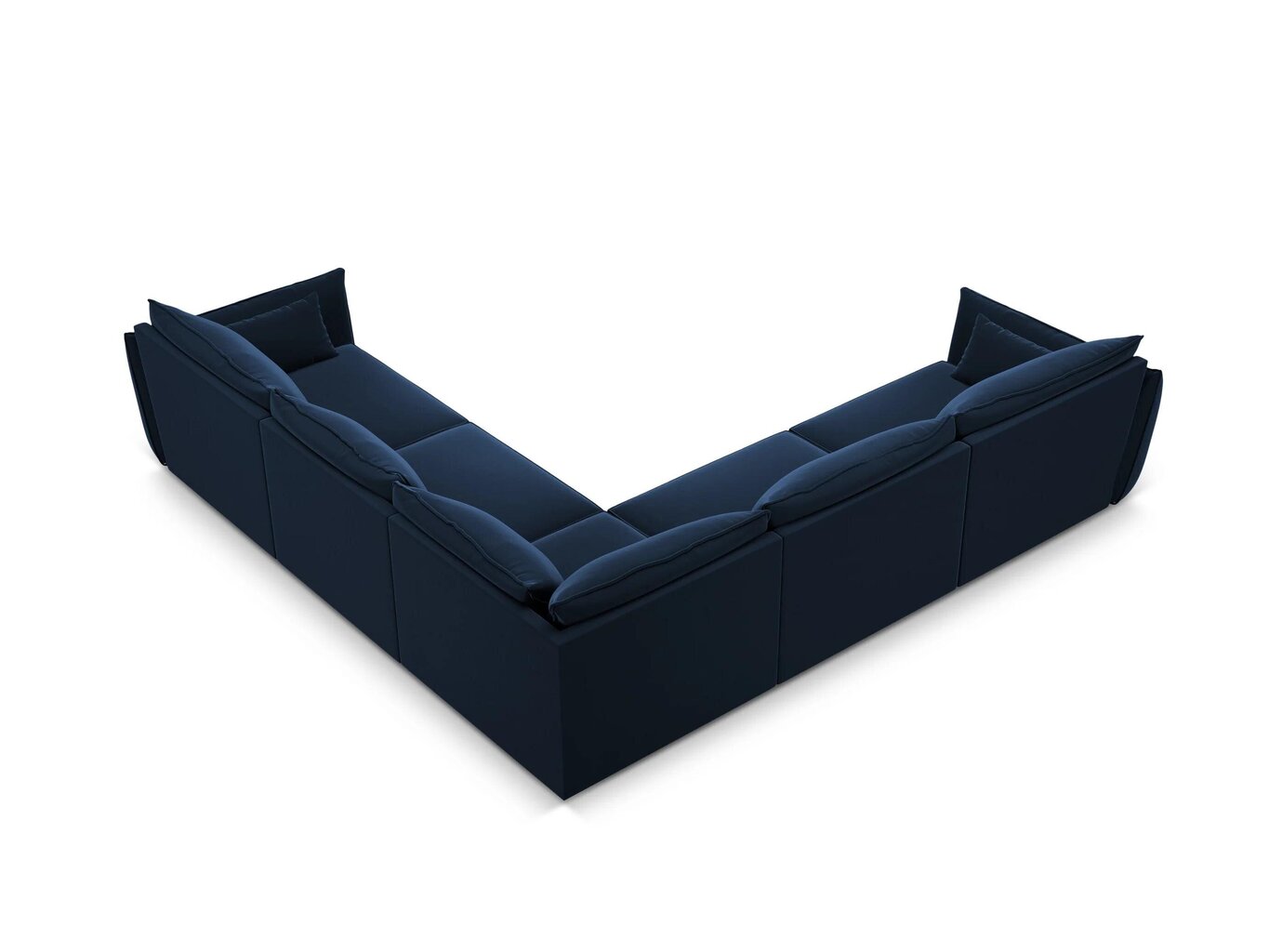 Sümmeetriline nurgadiivan velvet sofa Venus, 7 istekohta, tumesinine hind ja info | Nurgadiivanid ja nurgadiivanvoodid | hansapost.ee