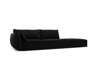 Velvet диван Vanda (правый), 4 места, черный цвет цена и информация | Угловые диваны | hansapost.ee