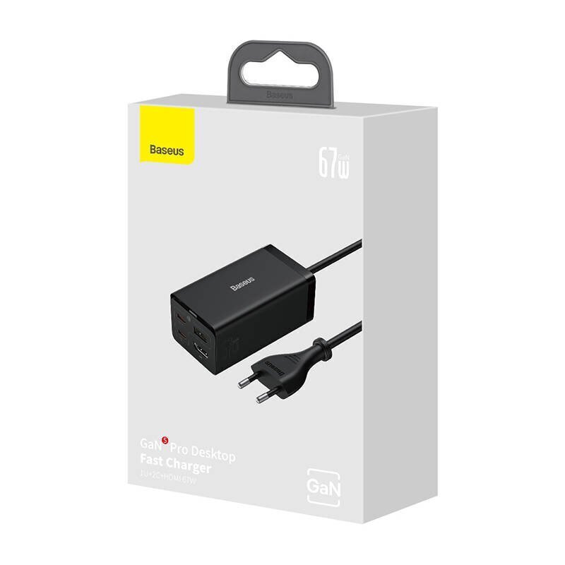 Baseus GaN5 Pro wall charger 2xUSB-C + USB + HDMI, 67W (black) цена и информация | USB adapterid ja jagajad | hansapost.ee