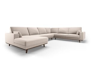 Панорамный правый угловой velvet диван Hebe, 6 мест, бежевый цвет цена и информация | Угловые диваны | hansapost.ee