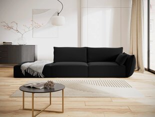 Velvet диван Vanda (левый), 4 места, черный цвет цена и информация | Угловые диваны | hansapost.ee