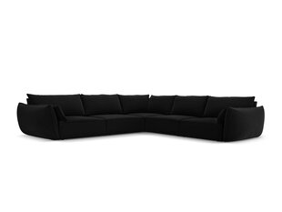 Симметричный угловой velvet диван Vanda, 7 мест, черный цвет цена и информация | Угловые диваны | hansapost.ee