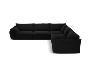 Симметричный угловой velvet диван Vanda, 7 мест, черный цвет цена и информация | Угловые диваны | hansapost.ee