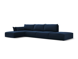 Левый угловой velvet диван Vanda, 5 мест, темно-синий цвет цена и информация | Угловые диваны | hansapost.ee