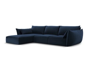 Левый угловой velvet диван Vanda, 4 места, темно-синий цвет цена и информация | Угловые диваны | hansapost.ee