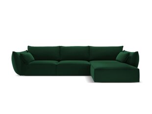 Правый угловой velvet диван Vanda, 4 места, зеленая бутылка цена и информация | Угловые диваны | hansapost.ee