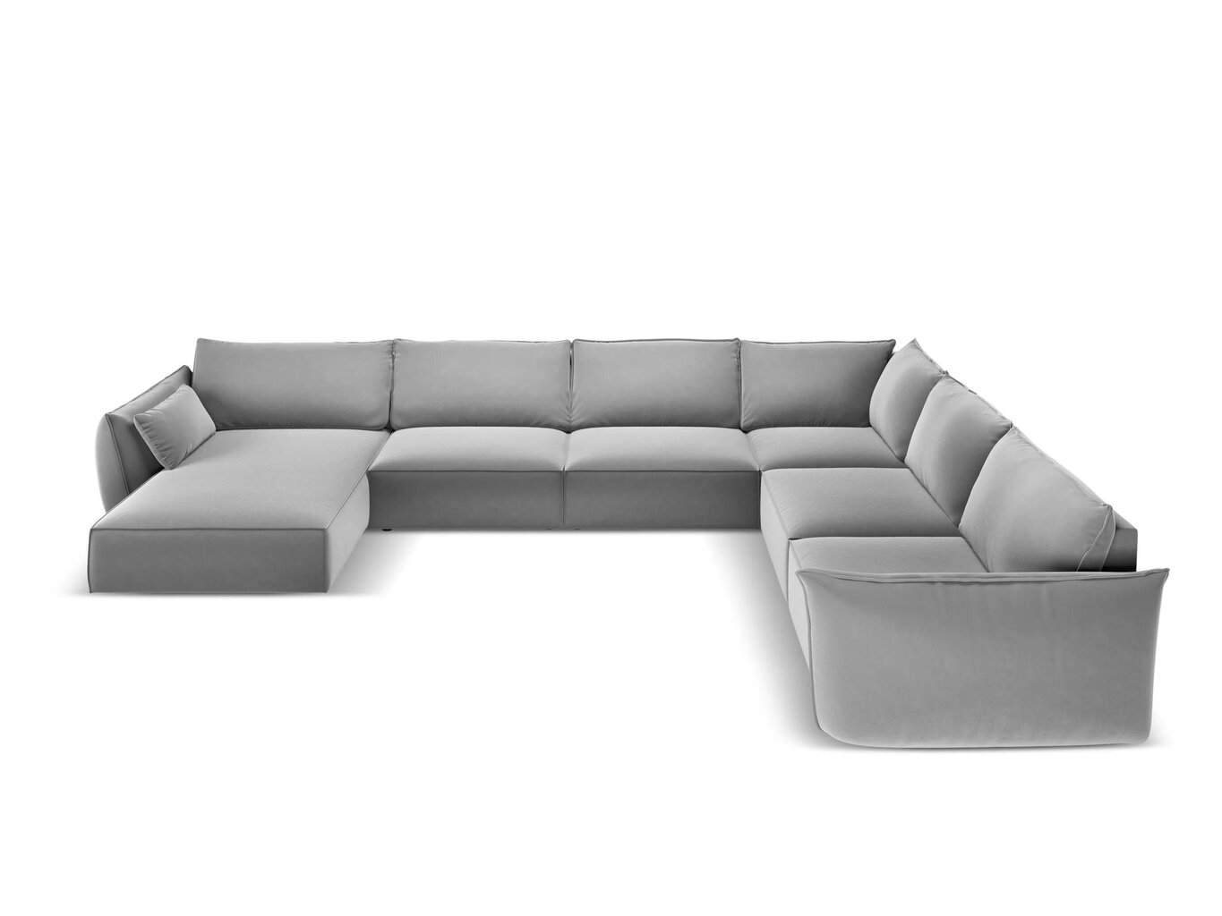 Panoraam parempoolne nurgadiivan velvet sofa Vanda, 8 istekohta, hall hind ja info | Nurgadiivanid ja nurgadiivanvoodid | hansapost.ee