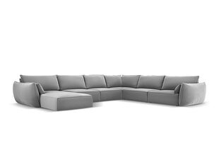 Панорамный правый угловой velvet диван Vanda, 8 мест, серый цвет цена и информация | Угловые диваны | hansapost.ee