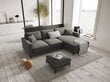 Parempoolne nurgadiivan velvet sofa Venus, 4 istekohta, helehall hind ja info | Nurgadiivanid ja nurgadiivanvoodid | hansapost.ee