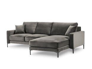 Parempoolne nurgadiivan velvet sofa Venus, 4 istekohta, helehall цена и информация | Угловые диваны | hansapost.ee