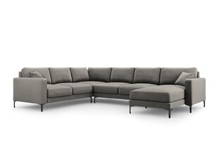Панорамный левый угловой velvet диван Venus, 6 мест, св. серый цвет цена и информация | Угловые диваны | hansapost.ee