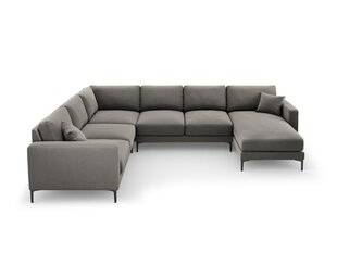 Panoraam vasakpoolne nurgadiivan velvet sofa Venus, 6 istekohta, helehall цена и информация | Угловые диваны | hansapost.ee