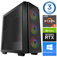 INTOP Ryzen 5 3600 32GB 240SSD M.2 NVME+1TB RTX4060Ti 8GB WIN11 цена и информация | Стационарные компьютеры | hansapost.ee