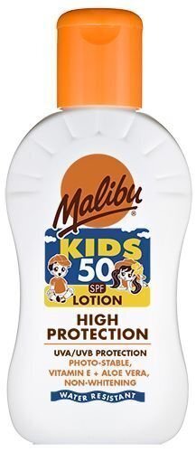 Malibu Kids SPF50 päikesekaitsekreem lastele 100 ml цена и информация | Päikesekaitse ja päevitusjärgsed kreemid | hansapost.ee