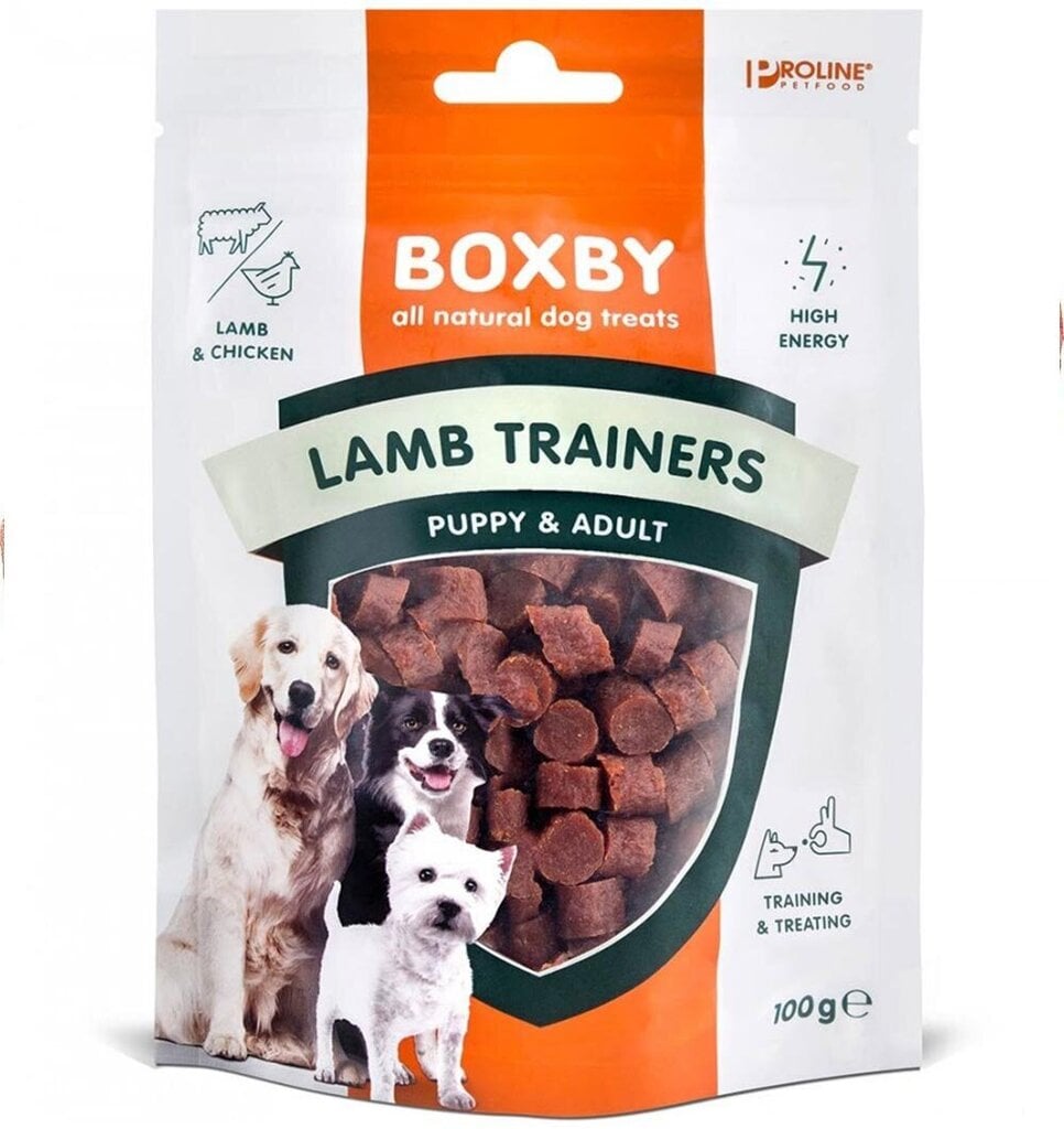 Treeningmaius koertele Boxby Lamb Trainers naturaalne, lamba- ja kanalihaga, 100 g hind ja info | Koerte maiused | hansapost.ee