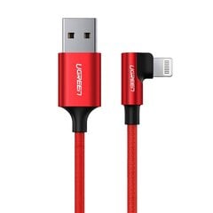 Lightning to USB-A Angled Cable UGREEN US299, 2.4A, 1m (Red) цена и информация | Кабели и провода | hansapost.ee