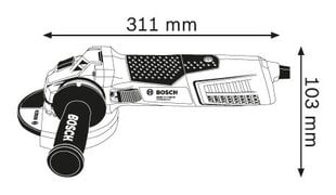 Угловая шлифовальная машина Bosch 060179S002, без аккумулятора и зарядного устройства цена и информация | Шлифовальные машины | hansapost.ee