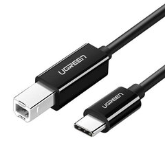 Printer Cable USB-C 2.0 to USB-B UGREEN US241, 1m (black) цена и информация | Кабели и провода | hansapost.ee