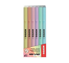 Текстовые маркеры Kores High Liner Pastel, 6 шт. цена и информация | Канцелярские товары | hansapost.ee
