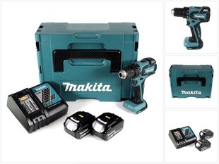 Аккумуляторная дрель Makita DDF 459 RGJ 18В 45Нм Makpac + 2 аккумулятора 6,0 Ач + зарядное устройство цена и информация | Дрели и шуруповёрты | hansapost.ee