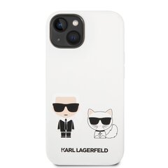 Karl Lagerfeld and Choupette Liquid Silicone Case for iPhone 14 White цена и информация | Чехлы для телефонов | hansapost.ee