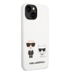 Karl Lagerfeld and Choupette Liquid Silicone Case for iPhone 14 White цена и информация | Чехлы для телефонов | hansapost.ee