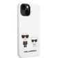 Karl Lagerfeld and Choupette Liquid Silicone Case for iPhone 14 White hind ja info | Telefonide kaitsekaaned ja -ümbrised | hansapost.ee