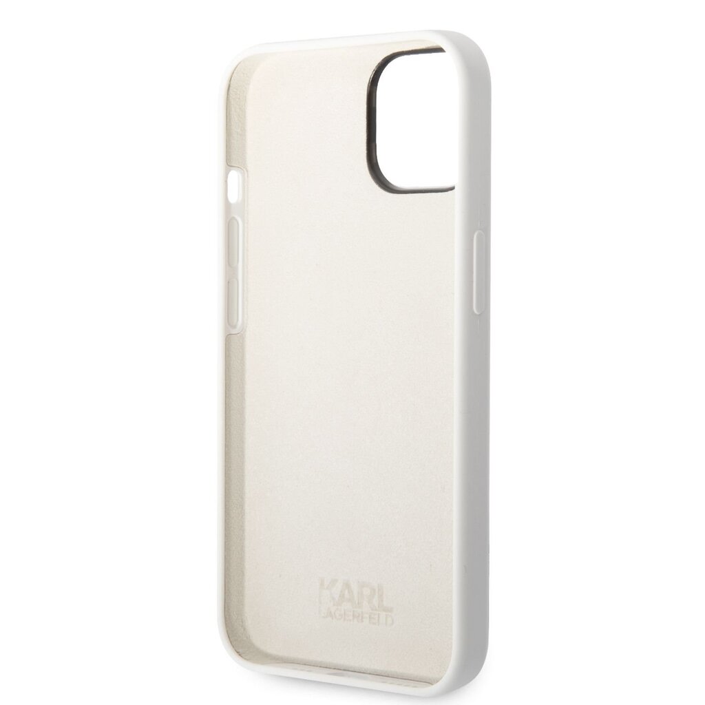 Karl Lagerfeld and Choupette Liquid Silicone Case for iPhone 14 White hind ja info | Telefonide kaitsekaaned ja -ümbrised | hansapost.ee