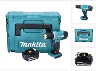 Аккумуляторная дрель Makita DDF 453 F1J цена и информация | Дрели и шуруповёрты | hansapost.ee