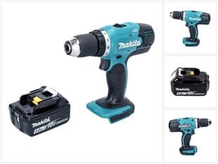 Аккумуляторная дрель Makita DDF 453 T1 цена и информация | Дрели и шуруповёрты | hansapost.ee