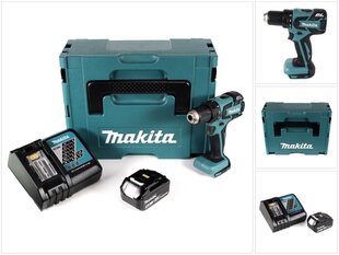 Аккумуляторная дрель Makita DDF 459 RT1J цена и информация | Дрели и шуруповёрты | hansapost.ee