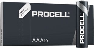 Duracell Procell AAA lr03/mn2400 leeliseline element, 10 tk. hind ja info | Duracell Elektriseadmed | hansapost.ee