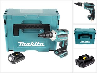 Аккумуляторный шуруповерт Makita DFS 251 Y1J 18 В Li-Ion цена и информация | Дрели и шуруповёрты | hansapost.ee