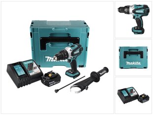 Аккумуляторный шуруповерт Makita DHP 458 RT1J цена и информация | Дрели и шуруповёрты | hansapost.ee