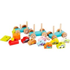 Деревянный паровозик с машинками, 1,5+ года цена и информация | Игрушки для малышей | hansapost.ee