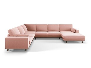 Панорамный левый угловой velvet диван Hebe, 6 мест, розовый цвет цена и информация | Угловые диваны | hansapost.ee