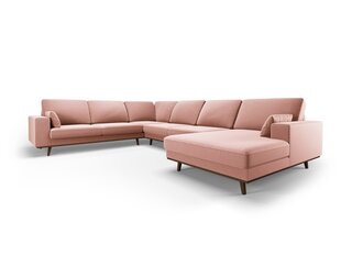 Панорамный левый угловой velvet диван Hebe, 6 мест, розовый цвет цена и информация | Угловые диваны | hansapost.ee