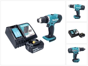 Аккумуляторная дрель Makita DDF 453 RG1 цена и информация | Дрели и шуруповёрты | hansapost.ee