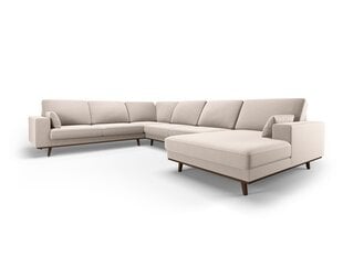 Панорамный левый угловой velvet диван Hebe, 6 мест, бежевый цвет цена и информация | Угловые диваны | hansapost.ee