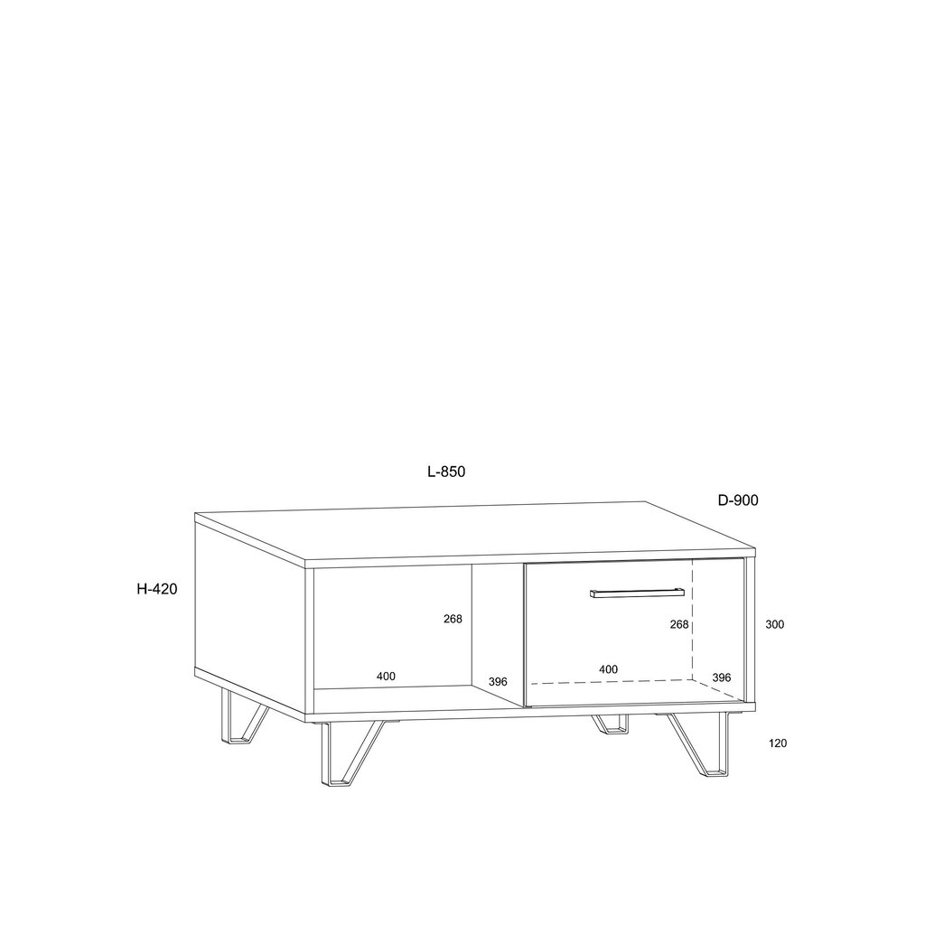 Diivanilaud Boss - BOS-06 2D, kuldne/valge hind ja info | Diivanilauad | hansapost.ee