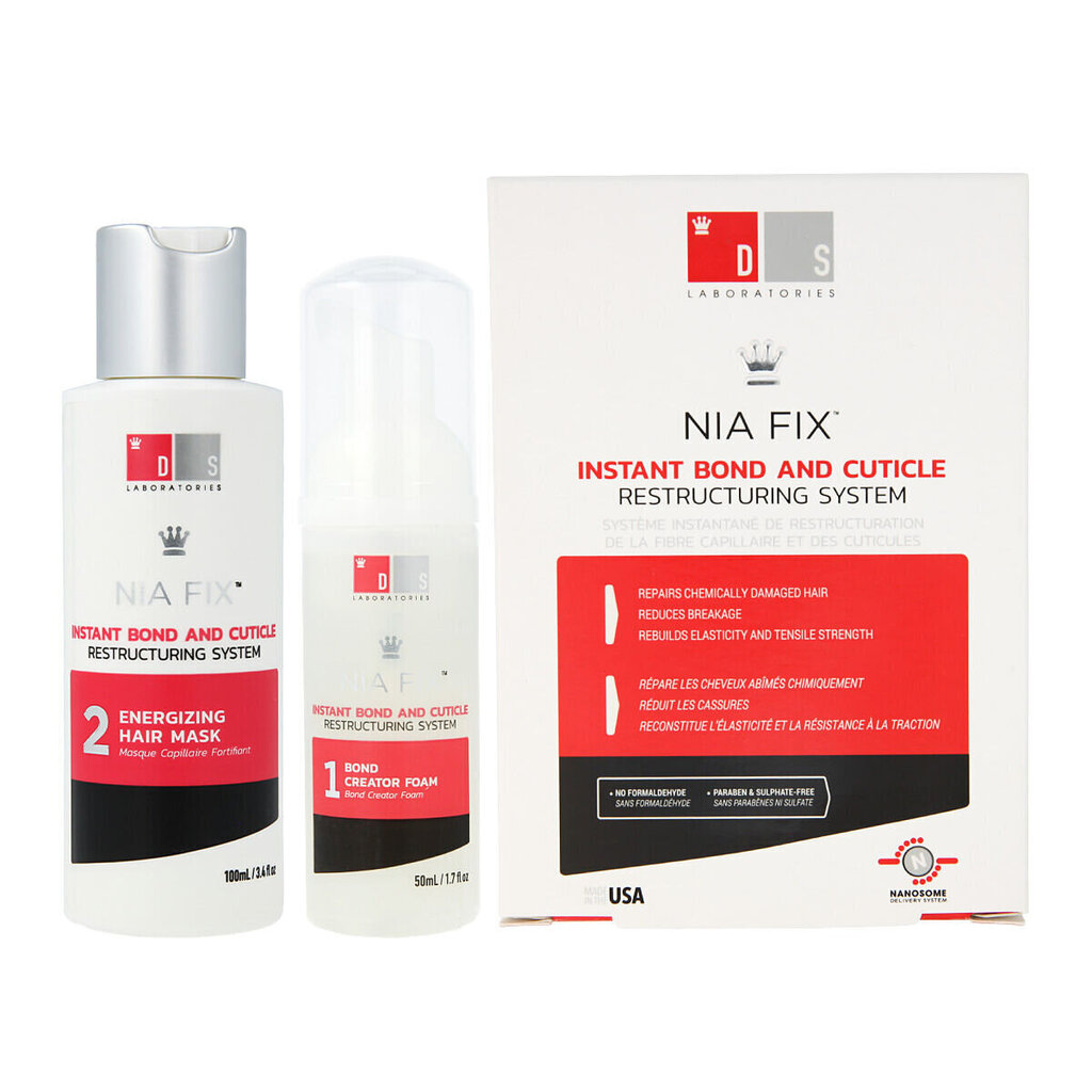 Komplekt DS laboratories Nia Fix: juuksemask, 100 ml + vaht, 50 ml hind ja info | Juuksemaskid, õlid ja seerumid | hansapost.ee