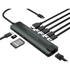 USB-разветвитель Conceptronic DONN06G Серый 9-в-1 цена и информация | Адаптеры, USB-разветвители | hansapost.ee