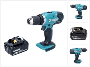 Аккумуляторная угловая дрель Makita DDF 453 G1 цена и информация | Дрели и шуруповёрты | hansapost.ee