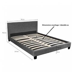 Кровать Aatrium Dublin, 140x200 см, серая цена и информация | Кровати | hansapost.ee