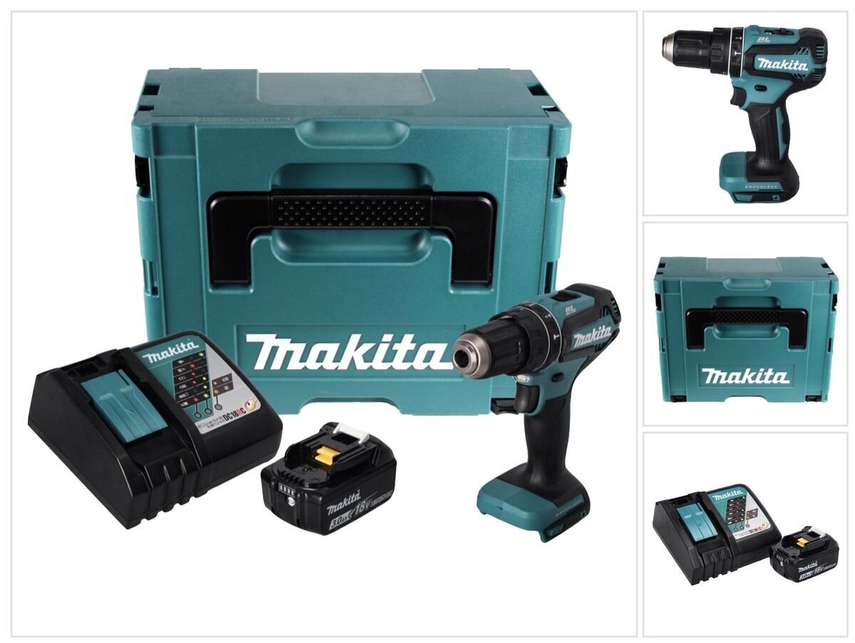 Akulööktrell Makita DHP 485 RF1J цена и информация | Akutrellid, puurid ja kruvikeerajad | hansapost.ee