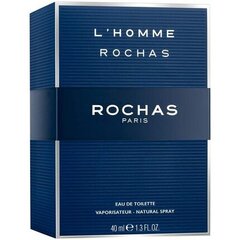 Tualettvesi Rochas L’Homme meestele EDT, 40 ml hind ja info | Parfüümid meestele | hansapost.ee